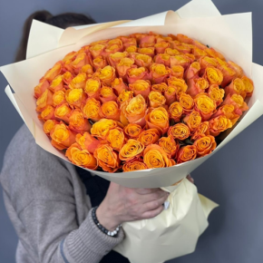 Букет из 101 огненной розы (40 см) в Кубинке