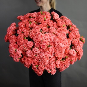 Букет из 39 коралловых кустовых роз (50 см) в Кубинке