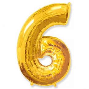 Шар гелиевый цифра 6 (40х102 см) в Кубинке