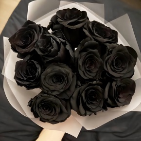 Букет "Черная королева" из 11 черных роз Эквадор (60 см) в Кубинке