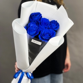 Букет из 5 синих роз Эквадор в Кубинке