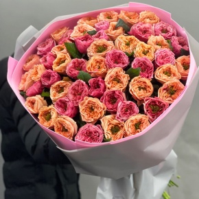 Букет "Лав ю" из 51 пионовидной розы Риджентс парк (60 см) в Кубинке