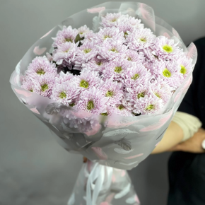Букет "Нежный комплимент" из 9 кустовых хризантем в Кубинке