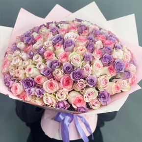 Букет из 101 розы нежный микс (40 см) в Кубинке