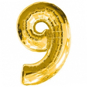 Шар гелиевый цифра 9 (40х102 см) в Кубинке