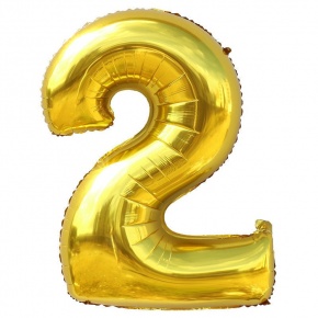 Шар гелиевый цифра 2 (40х102 см) в Кубинке