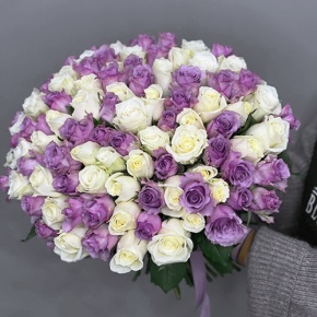 Букет "Фиолетовый микс" из 101 розы (40 см) в Кубинке