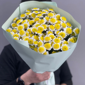 Букет "Моё солнышко" из 17 хризантем сантини  в Кубинке