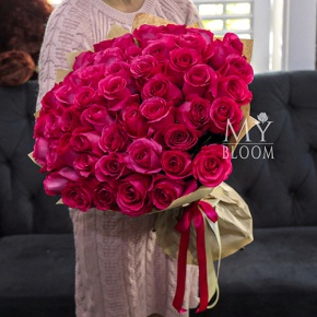 Букет 51 роза Эквадор Пинк Флоид (60 см) в Кубинке