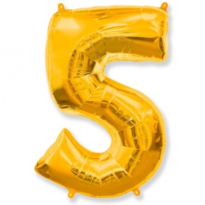 Шар гелиевый цифра 5 (40х102 см) в Кубинке