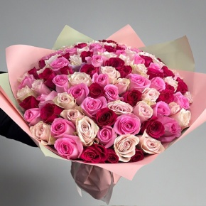 Букет "Ода любви" из 101 розы микс (40 см) в Кубинке