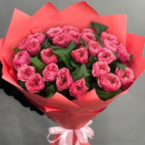Букет из 25 махровых пионовидных роз Риджентс парк  (70 см) в Кубинке