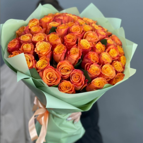 Букет из 71 огненной розы (40 см) в Кубинке