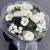 Букет "Белоснежная нежность" из георгин, брассики, хризантем Ньютон, эрингиума и гербер в Кубинке